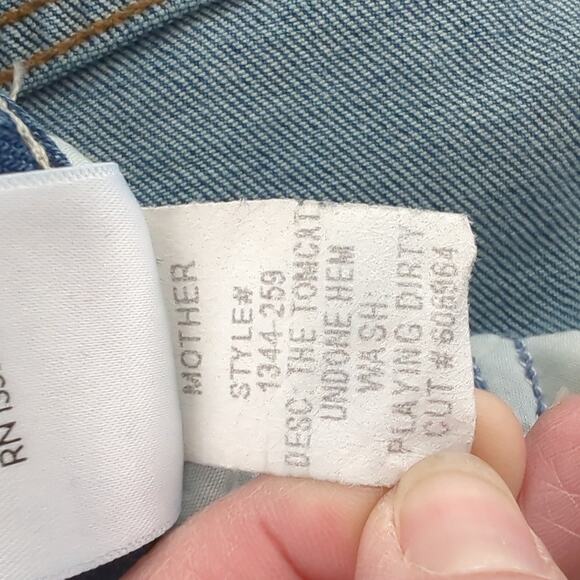 MOTHER Superior Jeans Womens 27 Tomcat Undone Hem Fringe High Rise Distressed - Picture 7 of 11